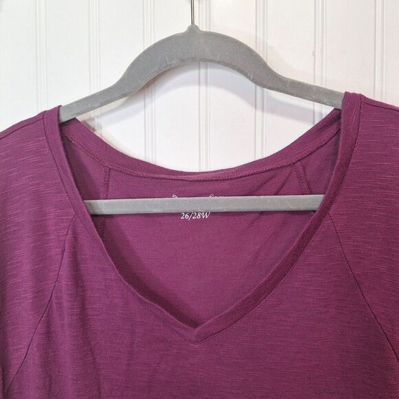 Cato Womens Top 26/28W T Shirt Pullover Short Sleeve Tunic V Neck Lightweight‎ - Picture 3 of 9
